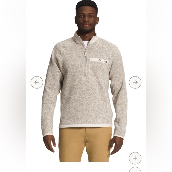 NWT THE NORTHFACE Gorden Lyons Quarter Zip in Sandstone Heather size Large - Picture 1 of 2